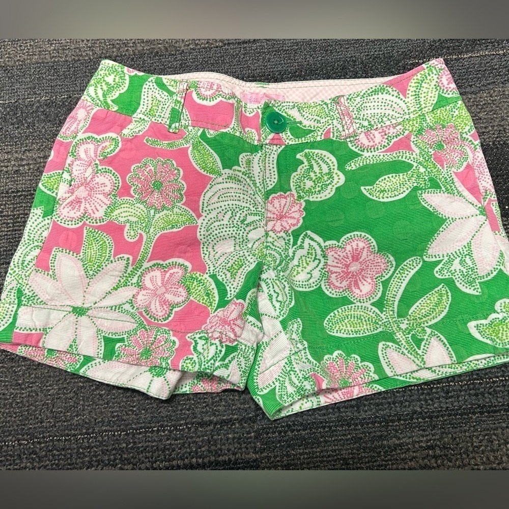 Lilly Pulitzer Callahan Knit Shorts Totally Blossom Sz 6